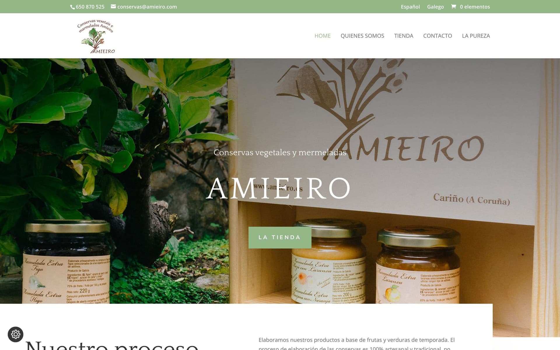 Captura de la web de Amieiro