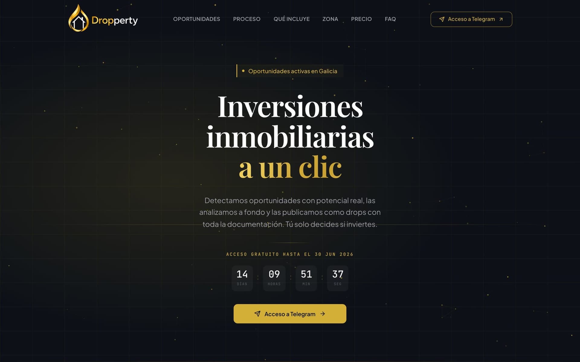 Captura de la web de Dropperty