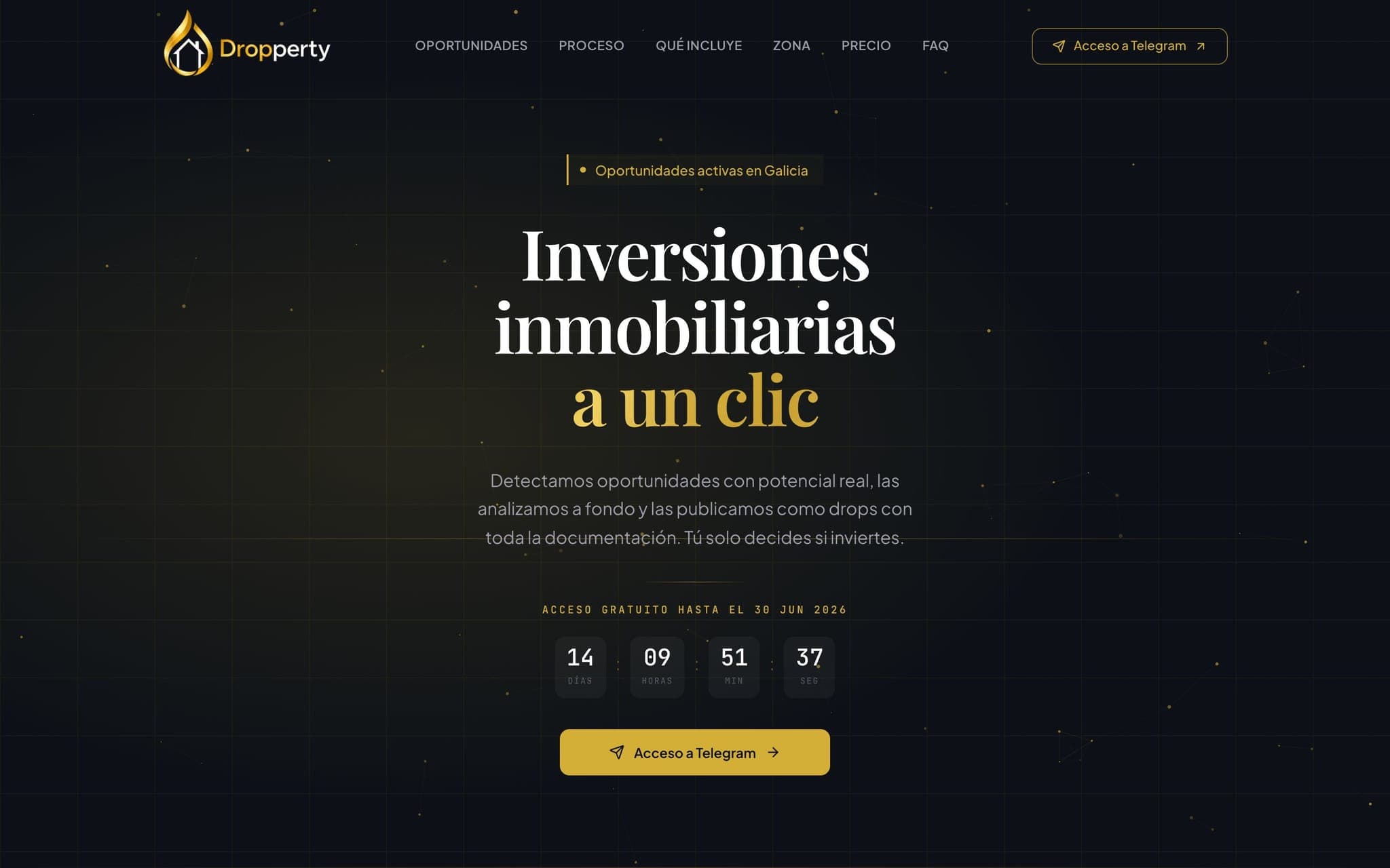 Captura de la web de Dropperty