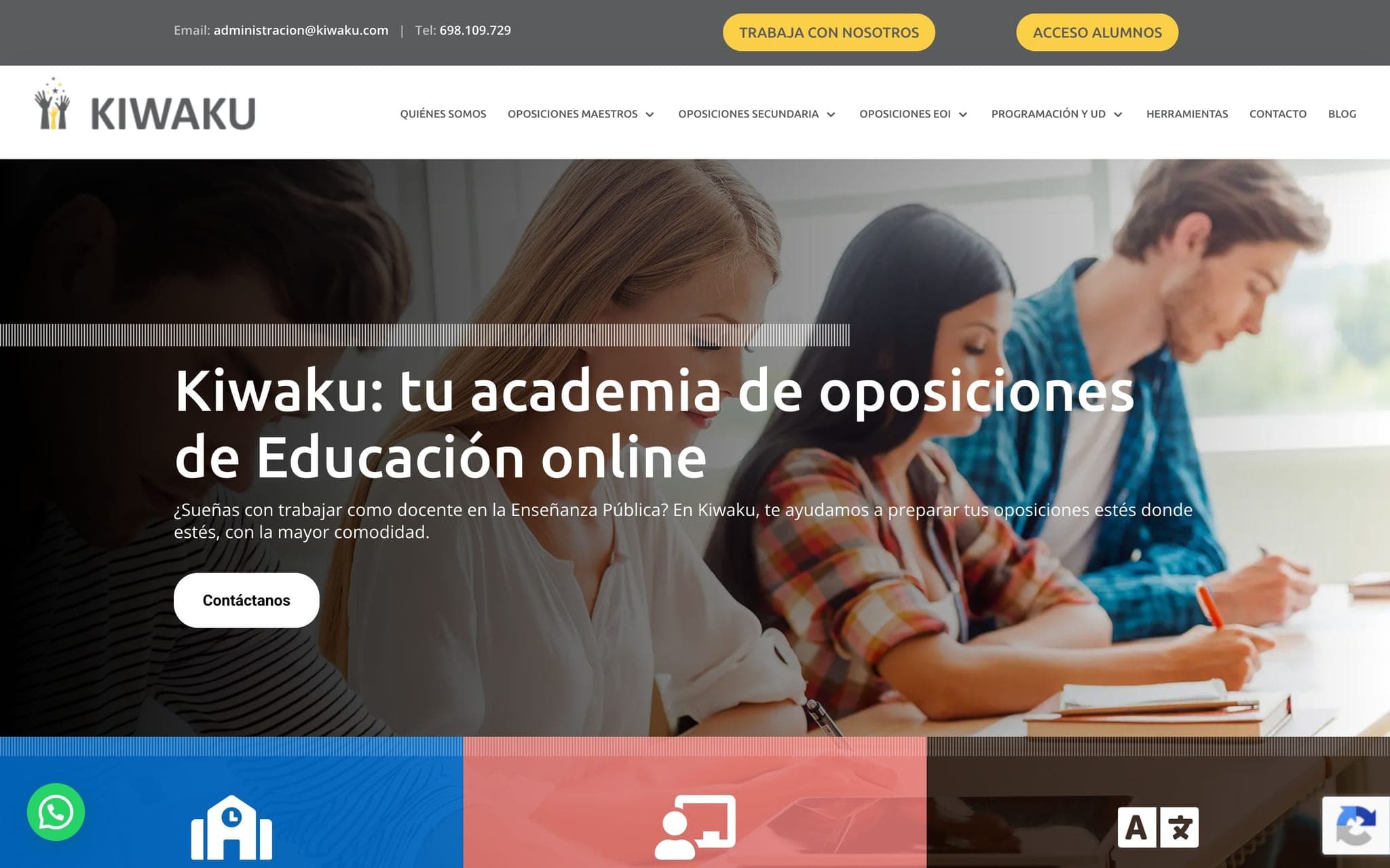 Captura de la web de Kiwaku
