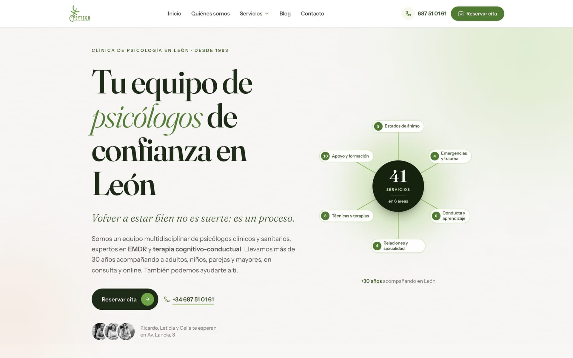 Captura de la web de Psyteco